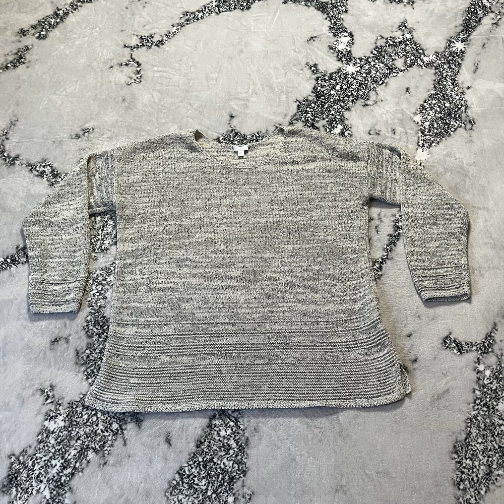 J Jill Sweater Womens Size XL Marled Knitwear Heathered Gray Tunic Relaxed Cozy